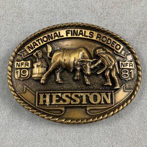Western Belt Buckle 1981 Hesston NFR Bronze Oklahoma City Pro Rodeo Clown PRCA
